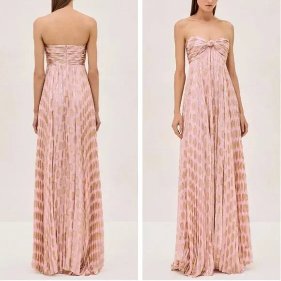 Alexis Maryana Maxi Dress Gown S/M/L Murex Pink Blush Gold Vacation - Picture 2 of 10